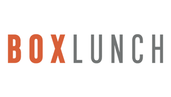 The orange and grey logo from the company BoxLunch is shown.